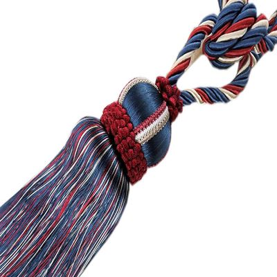 1 Pair Curtain Tiebacks Rope Tassel Curtain Holdbacks Creative Curtain Buckle Tieback (Royal Blue)
