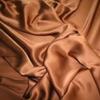 Amuze Bedding Fade Resistance Smooth Satin Silk 1 PC Dust Ruffle Bed Skirt 16 inch Drop (Brick Red, Twin Size) Fully Elastic for Easy Fit Single Ruffled Bedskirt view 2