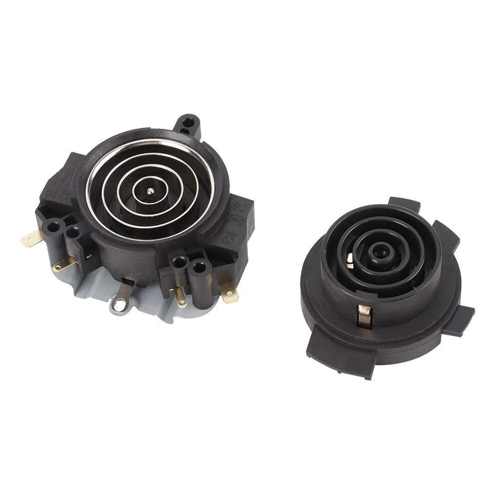 Electric Kettle Thermostat Switch and Base, Black ABS Material, 2.6x2.8x1.2 Inch Main Size, Temperature Control Replacement Part