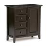 SIMPLIHOME Amherst 37-inch Wide Solid Wood Transitional-Style Storage Cabinet in Hickory Brown, Cabinet with 4 Drawers and Adjustable Shelves for Living Room or Entryway view 1