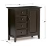 SIMPLIHOME Amherst 37-inch Wide Solid Wood Transitional-Style Storage Cabinet in Hickory Brown, Cabinet with 4 Drawers and Adjustable Shelves for Living Room or Entryway view 2