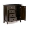 SIMPLIHOME Amherst 37-inch Wide Solid Wood Transitional-Style Storage Cabinet in Hickory Brown, Cabinet with 4 Drawers and Adjustable Shelves for Living Room or Entryway view 3