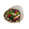 Food Serving Tent Basket - BESTCHANCEUS Hand-Woven Bamboo-Serving-Basket Dustproof-Bug-Proof Mosquitoesor Vegetable Fruits Food Meals Black Round Dia.30cm view 2