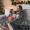 GONAAP Fuzzy Faux Fur Throw Blanket Frosty Black Super Soft Cozy Plush Fuzzy Shaggy Blanket for Couch Sofa Bed (Frosty Black, Throw(50"x60")) view 2