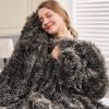 GONAAP Fuzzy Faux Fur Throw Blanket Frosty Black Super Soft Cozy Plush Fuzzy Shaggy Blanket for Couch Sofa Bed (Frosty Black, Throw(50"x60")) view 3
