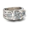 BansrirachaJewelry Engagement Ring Princess Cut Three-Stone AAAAA Zircon Cz 925 Sterling Silver Wedding Band Ring for Women (11) view 1