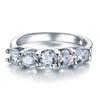 Bansriracha 1.25 Carat Five 5 Stone Solid 925 Sterling Silver Ring Bridal Jewelry Wedding Band CFR8039 (7) view 2
