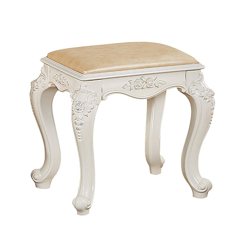 Comfortable Chair European Vanity Stool,Baroque Piano Chair with Plastic Steel Legs,High Resilience Sponge Upholstered Makeup Seat,for Dressing Room/Makeup room/Living Room/Bedroom/Restaurant Leisur