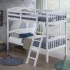 Costzon Twin Over Twin Bunk Beds, Convertible Into Two Individual Solid Rubberwood Beds, Children Twin Sleeping Bedroom Furniture w/ 1 Pcs of Ladder and Safety Rail for Kids Boys & Girl (White) view 1