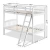 Costzon Twin Over Twin Bunk Beds, Convertible Into Two Individual Solid Rubberwood Beds, Children Twin Sleeping Bedroom Furniture w/ 1 Pcs of Ladder and Safety Rail for Kids Boys & Girl (White) view 2