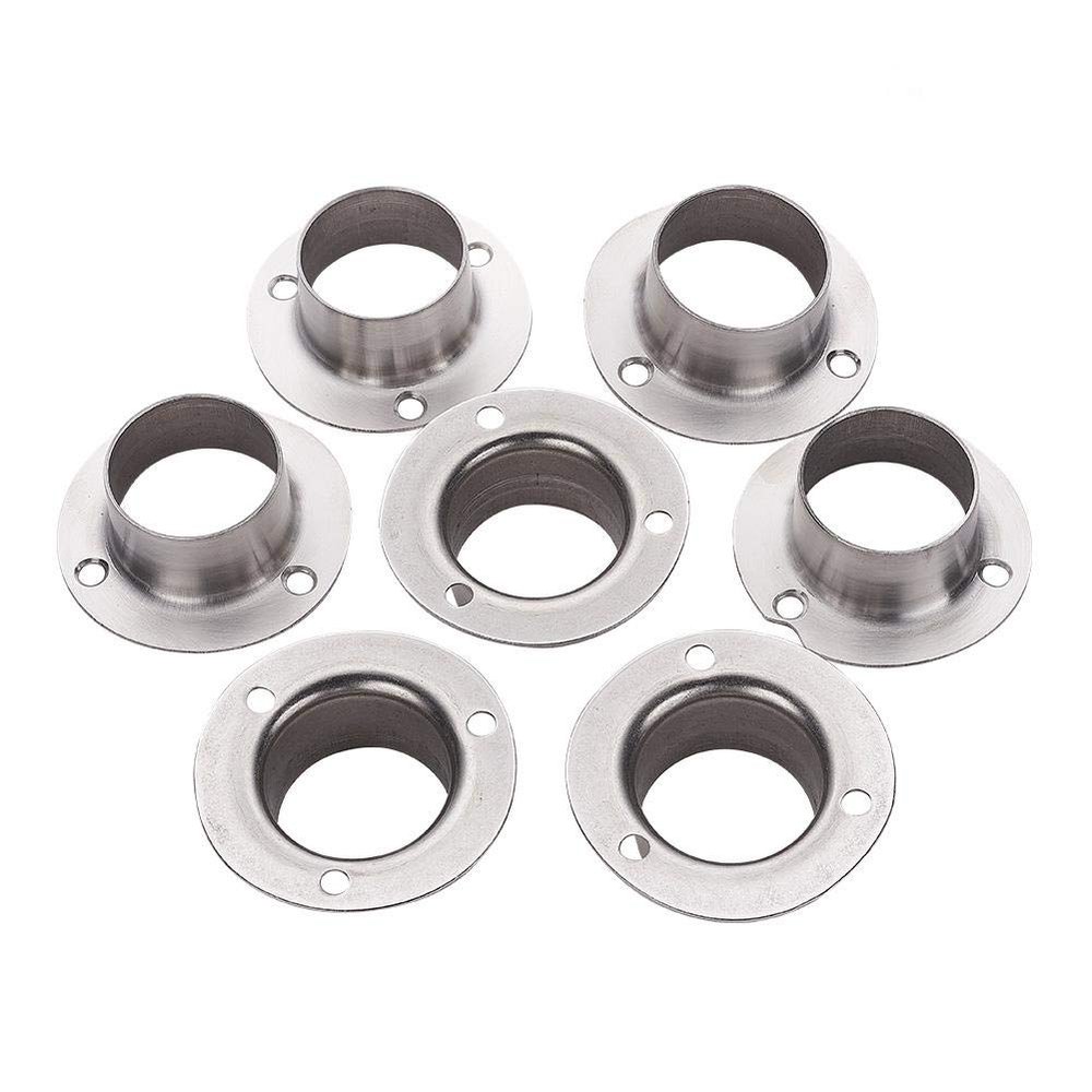 MroMax 304 Stainless Steel Wardrobe Pipe Bracket, 1.28Inch Dia, Wall Mount Hanging Rail Rod Support Socket 8Pcs