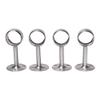 MroMax Wardrobe Pipe Bracket, 1.26Inch Dia, Ceiling Mounted Rail Rod Support Socket Silver Tone 4Pcs view 1