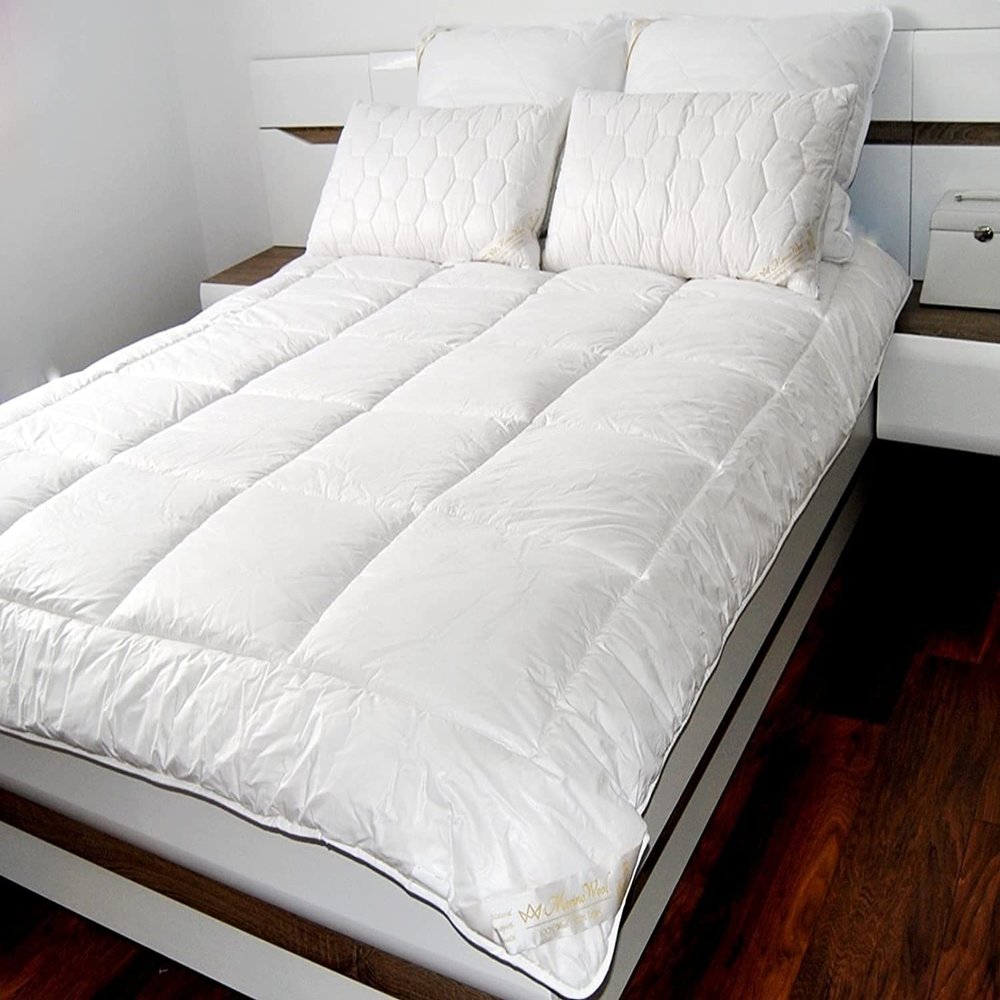 Merino Wool Bedding Duvet Classic Duvet Wool Quilt Wool & Cotton 250gsm Summer tog Summer Weight Duvet 4.5tog (140 x 200 cm)