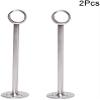 MroMax Wardrobe Pipe Bracket, 0.75Inch Dia, Ceiling Mounted Rail Rod Support Socket Silver Tone 2Pcs view 3