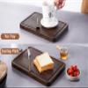 AZRHOM Walnut Wood Cutting Board, 12x8in Small Wooden Chopping Boards with Deep Juice Groove and Side Handle, Thick Butcher Block for Kitchen Meat Cheese Gift for Wife Mom Gift Box view 4