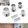 MroMax 10Pcs Stainless Steel Closet Wardrobe Rod Holder Fit 1.26 Inch Dia Tube Shower Curtain Rod End Supports Socket Flange Rod Holder Wall Mount Pipe Bracket for Closet Wardrobe Shower Curtain Rod view 4