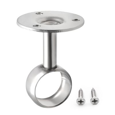 MroMax Wardrobe Pipe Bracket, 0.98Inch Dia, Ceiling Mounted Rail Rod Support Socket Silver Tone 4Pcs