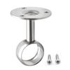 MroMax Wardrobe Pipe Bracket, 0.98Inch Dia, Ceiling Mounted Rail Rod Support Socket Silver Tone 4Pcs view 1