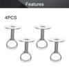 MroMax Wardrobe Pipe Bracket, 0.98Inch Dia, Ceiling Mounted Rail Rod Support Socket Silver Tone 4Pcs view 3