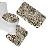 Amagical Animal Leopard Tiger Giraffe Pattern 16 Piece Bathroom Mat Set Shower Curtain Set Non Slip Bath Mat Contour Mat Toilet Cover Waterproof Shower Curtain with 12 Hooks view 3