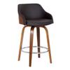 Alec Faux Leather Swivel Barstool, 26" Counter Height, Brown view 1
