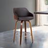 Alec Faux Leather Swivel Barstool, 26" Counter Height, Brown view 2