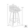 Alec Faux Leather Swivel Barstool, 26" Counter Height, Brown view 3