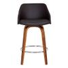 Alec Faux Leather Swivel Barstool, 26" Counter Height, Brown view 4