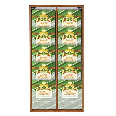 M&T Displays Wal Mount Dark Wood Magazine Brochure Rack Wooden Leaflet Literature Catalog Holder Easy Assembly Durable Clear PET G Pocket 10x(8.5x11) Inch for School Office Hospital Hotel Indoor