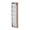 M&T Displays Wall Mount Natural Wood Magazine Brochure Rack Wooden Leaflet Literature Catalog Holder Easy Assembly Durable Clear PET G Pocket 5x(8.5x11) Inch for School Office Hospital Hotel Indoor view 4