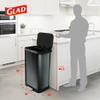Glad Stainless Steel Step Trash Can, Large Metal Kitchen Garbage Bin with Soft Close Lid, 20 Gallon, Pewter - Indoor & Outdoor Waste Container with Odor Protection and Bag Roll Holder view 2