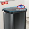 Glad Stainless Steel Step Trash Can, Large Metal Kitchen Garbage Bin with Soft Close Lid, 20 Gallon, Pewter - Indoor & Outdoor Waste Container with Odor Protection and Bag Roll Holder view 3