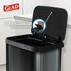 Glad Stainless Steel Step Trash Can, Large Metal Kitchen Garbage Bin with Soft Close Lid, 20 Gallon, Pewter - Indoor & Outdoor Waste Container with Odor Protection and Bag Roll Holder view 4
