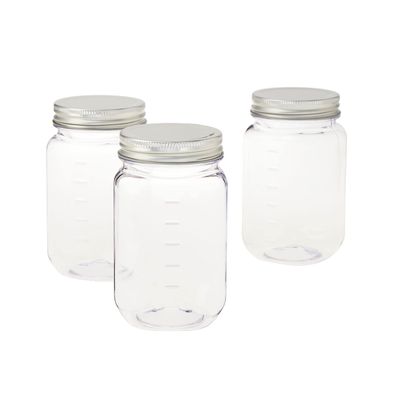 Craft Smart MICHAELS 16oz. Plastic Mason Jars by Celebrate It, 3ct.