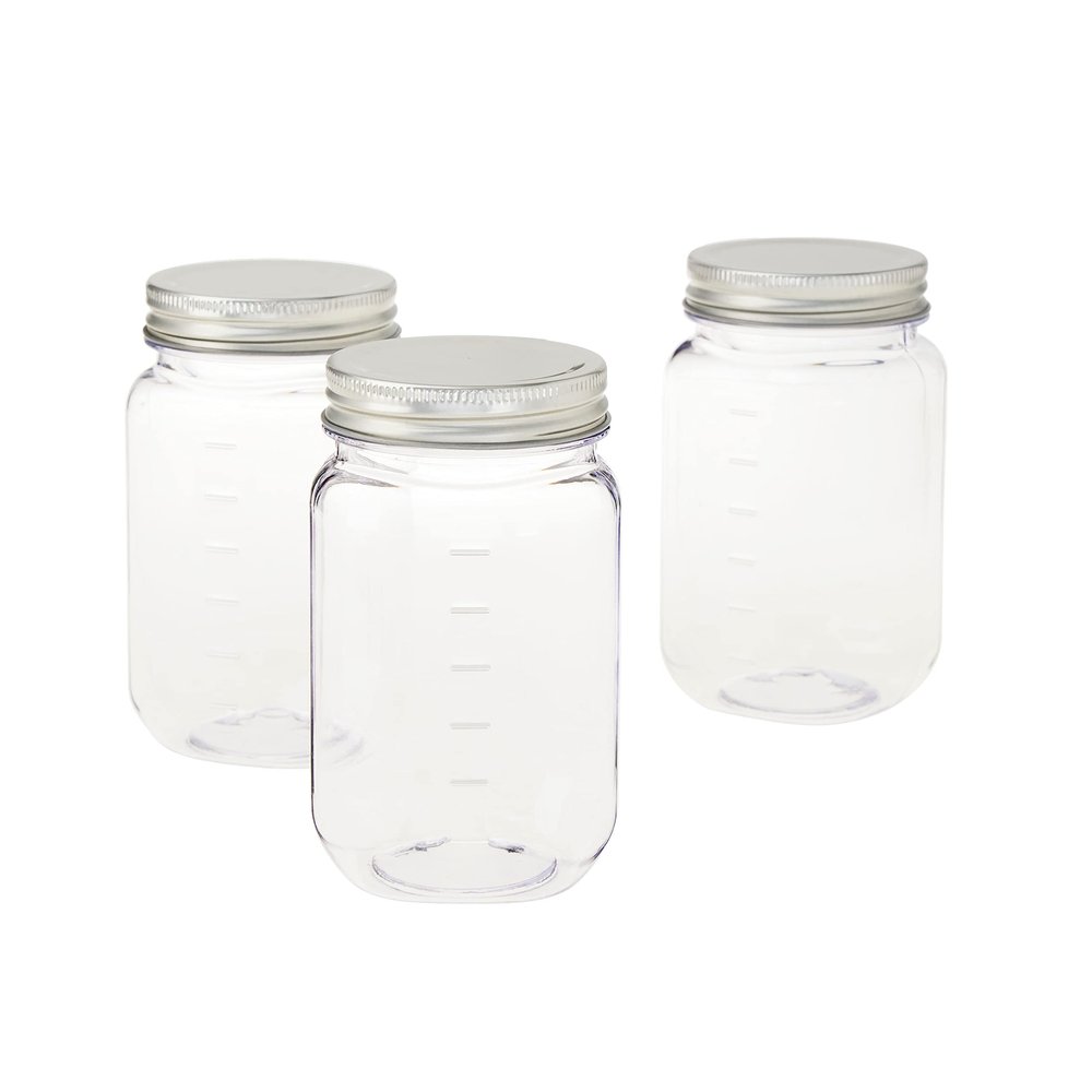 Craft Smart MICHAELS 16oz. Plastic Mason Jars by Celebrate It, 3ct.