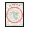 Artery8 Map Gleason 1892 World Time Calculator Flat Earth Artwork Framed Wall Art Print 18X24 Inch view 1