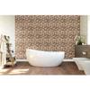 11 7/8"W x 11 7/8"H x 1/2"P Ancient Boat Wood Mosaic Wall Tile, Natural Finish view 2