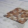 11 7/8"W x 11 7/8"H x 1/2"P Ancient Boat Wood Mosaic Wall Tile, Natural Finish view 3