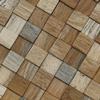 11 7/8"W x 11 7/8"H x 1/2"P Ancient Boat Wood Mosaic Wall Tile, Natural Finish view 4