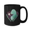 BeeTeeStore Preggosaurus Rex Coffee Mug - Expecting Mommy Pregnancy Announcement Gift - 11oz Black Ceramic Tea Cup for Mothers Day, Future Moms, and Dinosaur Lovers view 2