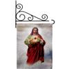 Sacred Heart of Jesus Garden Flag Set Wall Holder Religious Faith Hope Grace Peace Dove Christian Religion Easter Small Decorative Gift Yard House Banner Made In USA 13 X 18.5 view 1