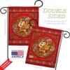 Chinese New Year Luck Arrive Garden Flag Set Wall Holder Lunar Good Prosperous Seasonal Arrival Blessing Small Decorative Gift Yard House Banner Double-Sided Made In USA 13 X 18.5 view 3
