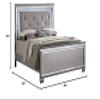 24/7 Shop at Home Riah Contemporary Tufted Headboard King Bed, Box Spring Required, Silver view 3
