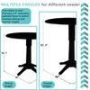 International Concepts 36" Round Extension Dining Table 34.9"H With 2 Madrid Counter height Stools, Washed Gray Taupe view 2