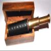 9'' Handheld Brass Antique Telescope with Wooden Box - Pirate Navigation view 1
