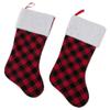 Contemporary Home Living Pack of 2 Red and Black Buffalo Checkered Christmas Holiday Stockings 20" view 1