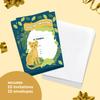 Desert Cactus Cheetah Happy Birthday Invitations Style 1 Invite Cards (10 Count) With Envelopes Boys Girls Kids Party (10ct) view 2