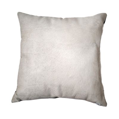 Natural Torino Cowhide Pillow, Off-White, 18 x 18 in