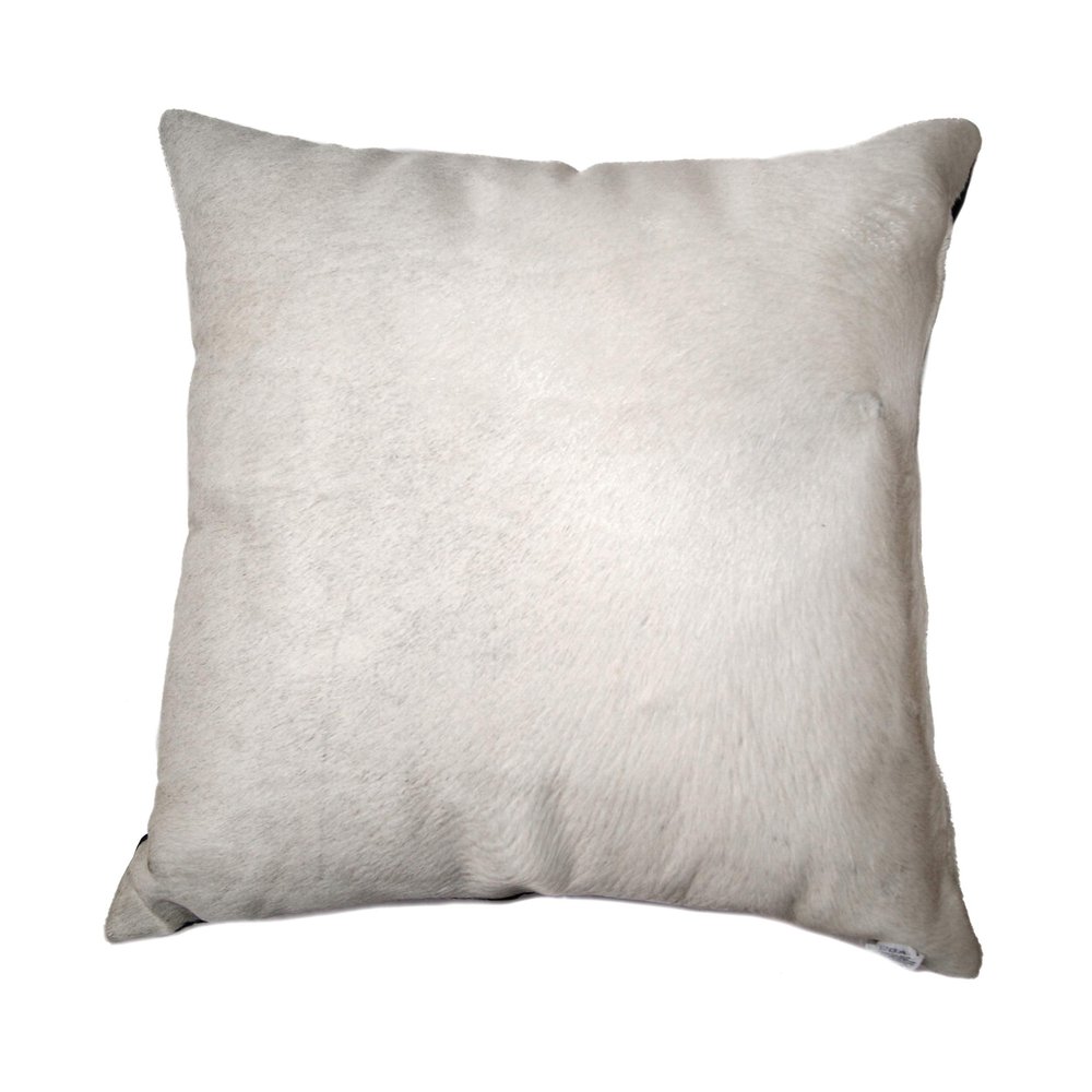 Natural Torino Cowhide Pillow, Off-White, 18 x 18 in