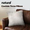 Natural Torino Cowhide Pillow, Off-White, 18 x 18 in view 3